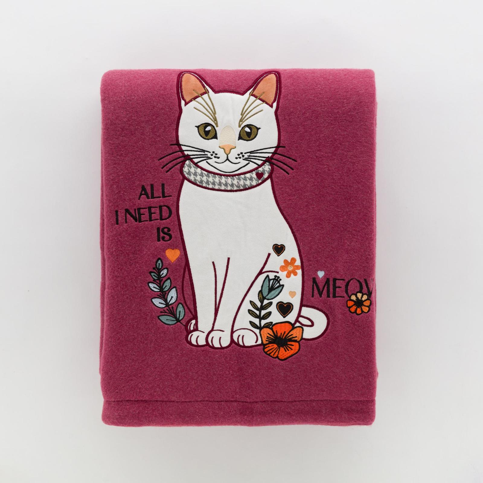 PLAID 130X170 RIVIERA RICAMATO CON GATTINA DUCHESSA