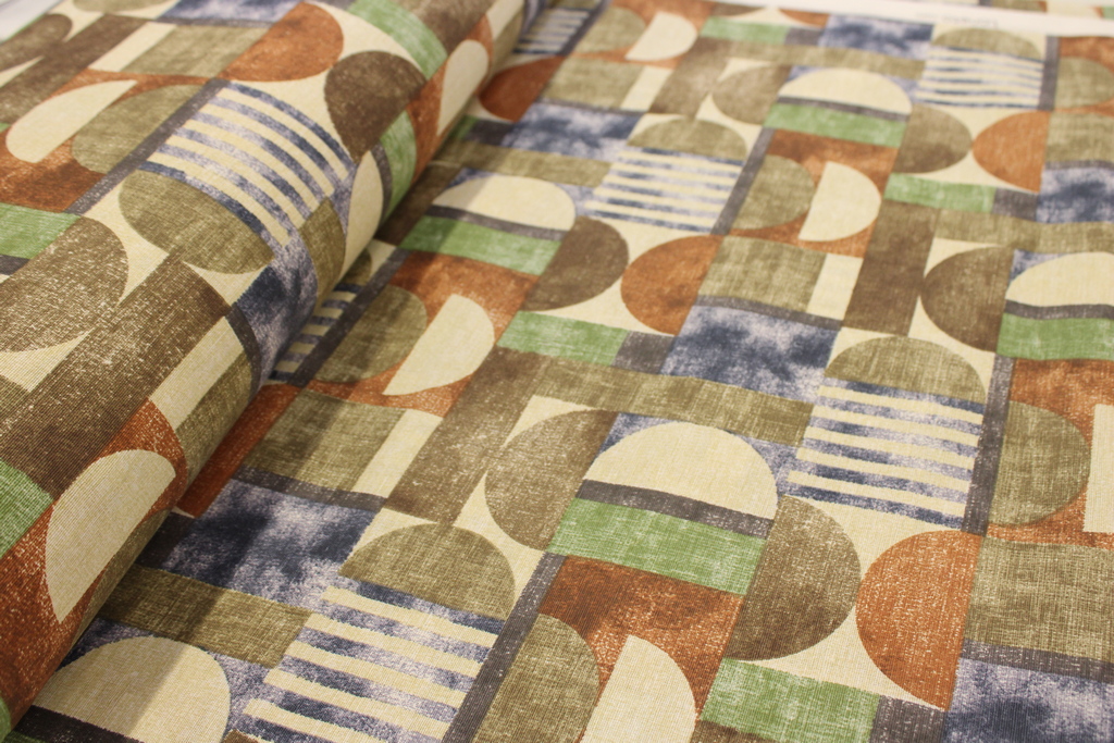 TESSUTO H280 IN PANAMA DI COTONE FANTASIA ASTRATTA VERDE