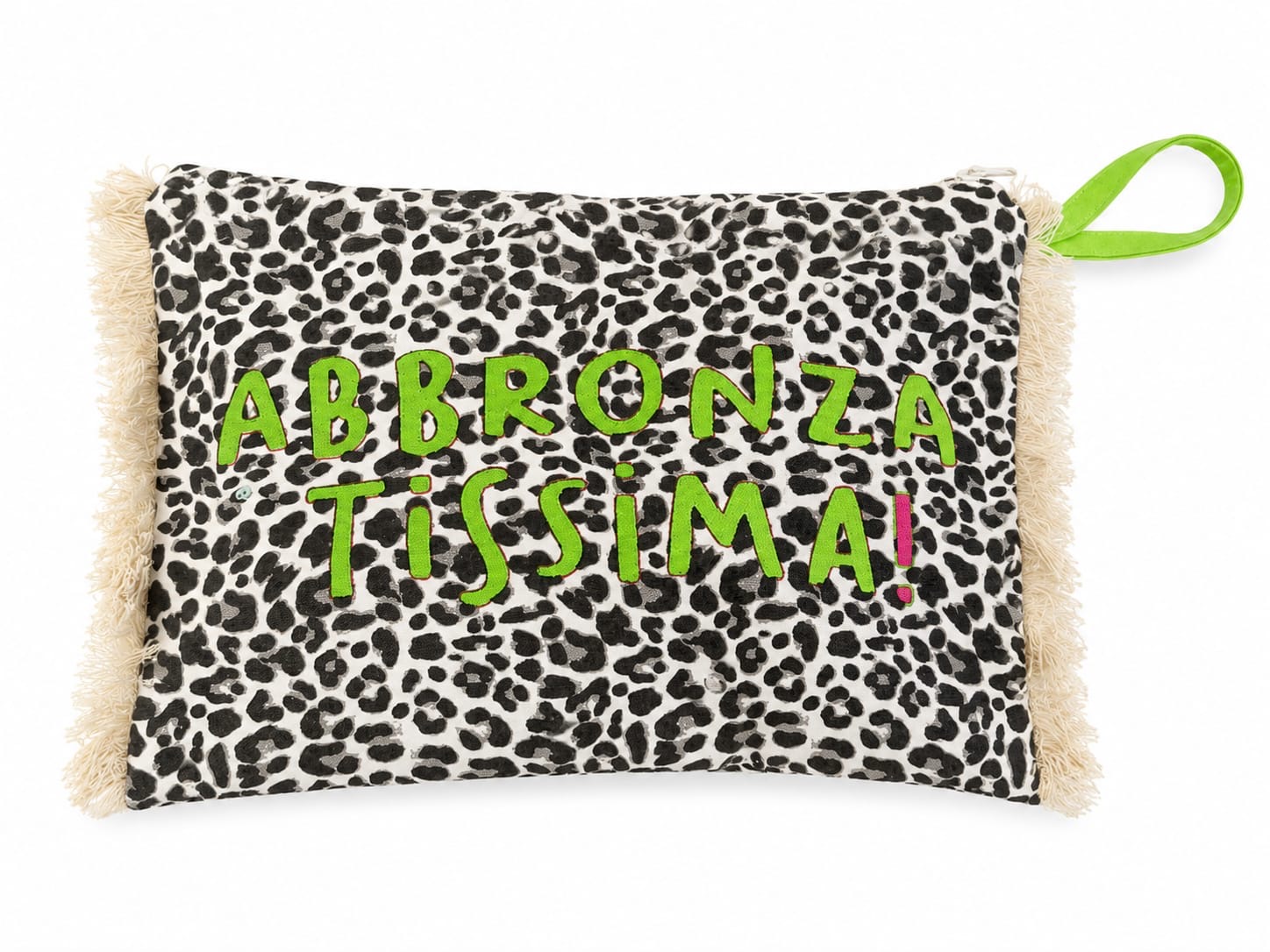 POCHETTE MACULATA 28X21 CON SCRITTA ABBRONZATISSIMA
