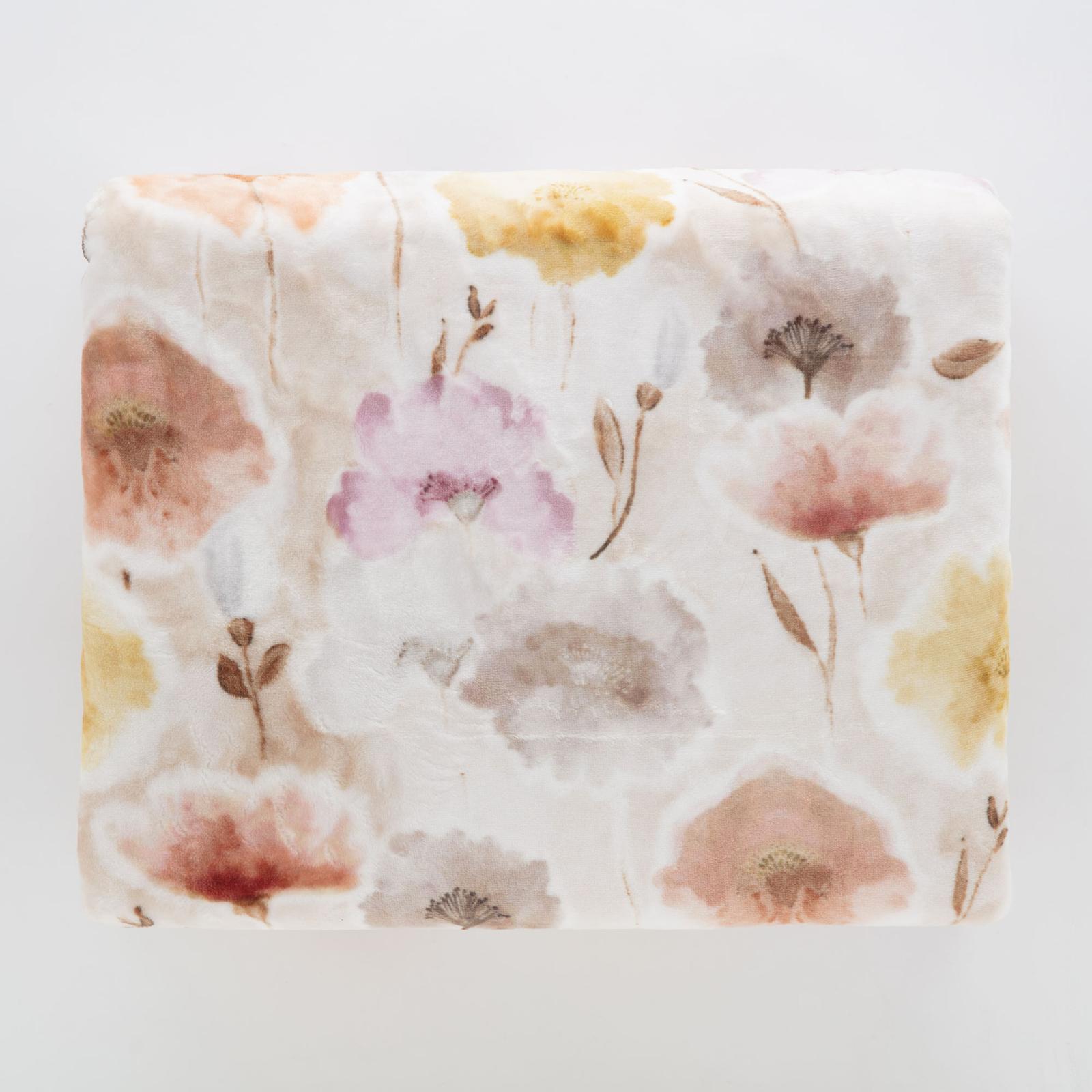 COPERTA MATRIMONIALE IN PILE SUPER SOFT MOTIVO FLOREALE MARTA