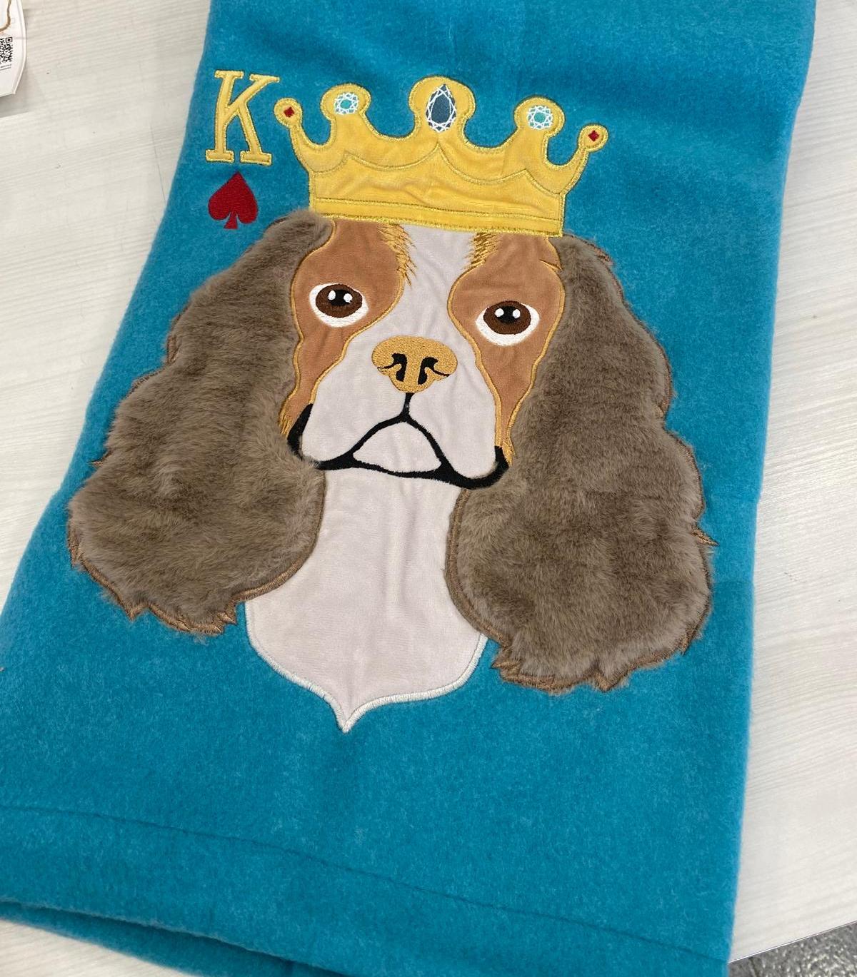 PLAID 130X170 RIVIERA RICAMATO CON CAGNOLINO