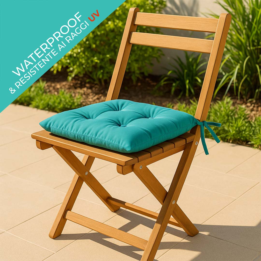 CUSCINO SEDIA OUTDOOR IDROREPELLENTE E ANTIMACCHIA CON LACCI