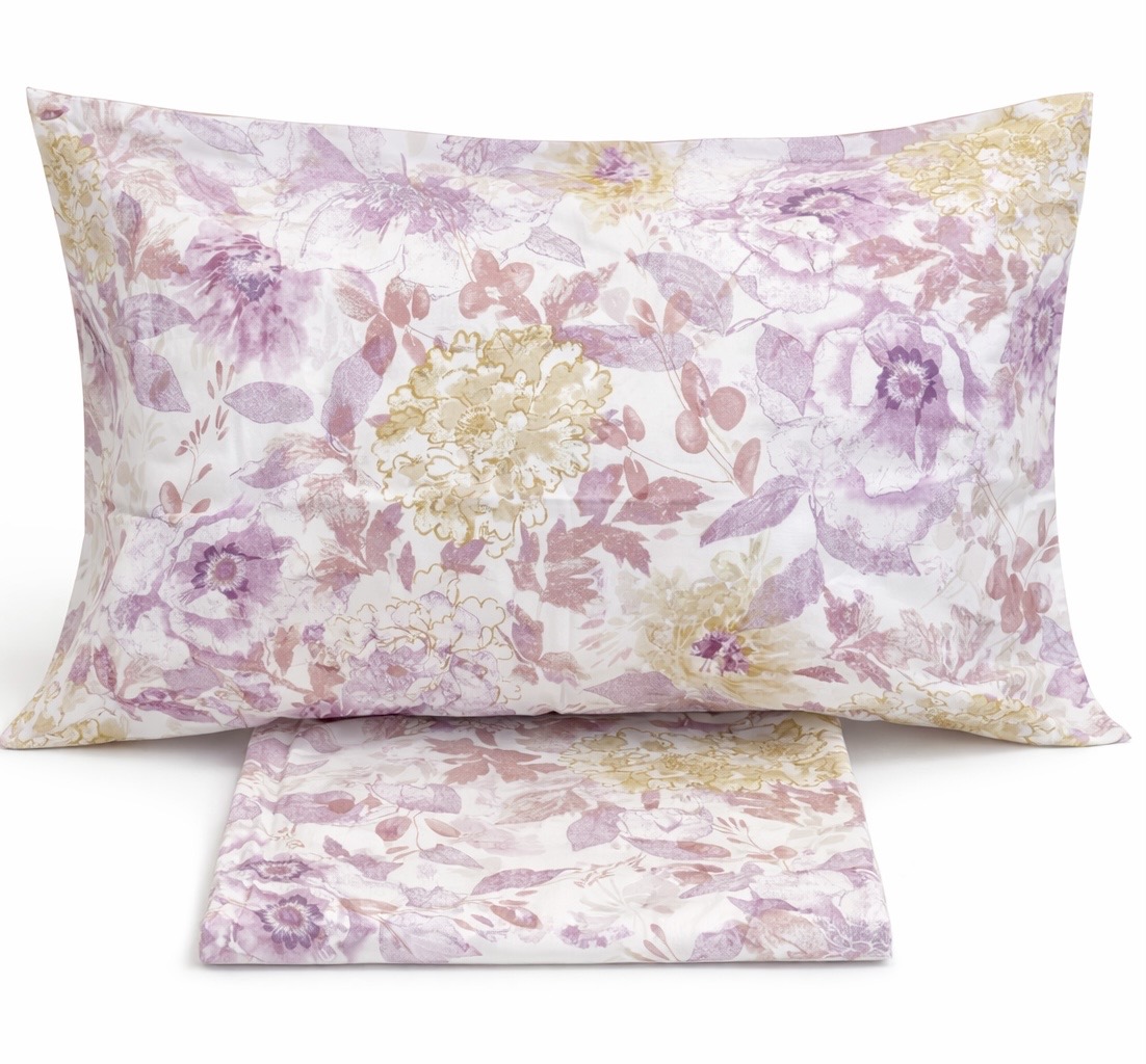 COMPLETO LENZUOLA RIVIERA MATRIMONIALE IN COTONE AMARIS