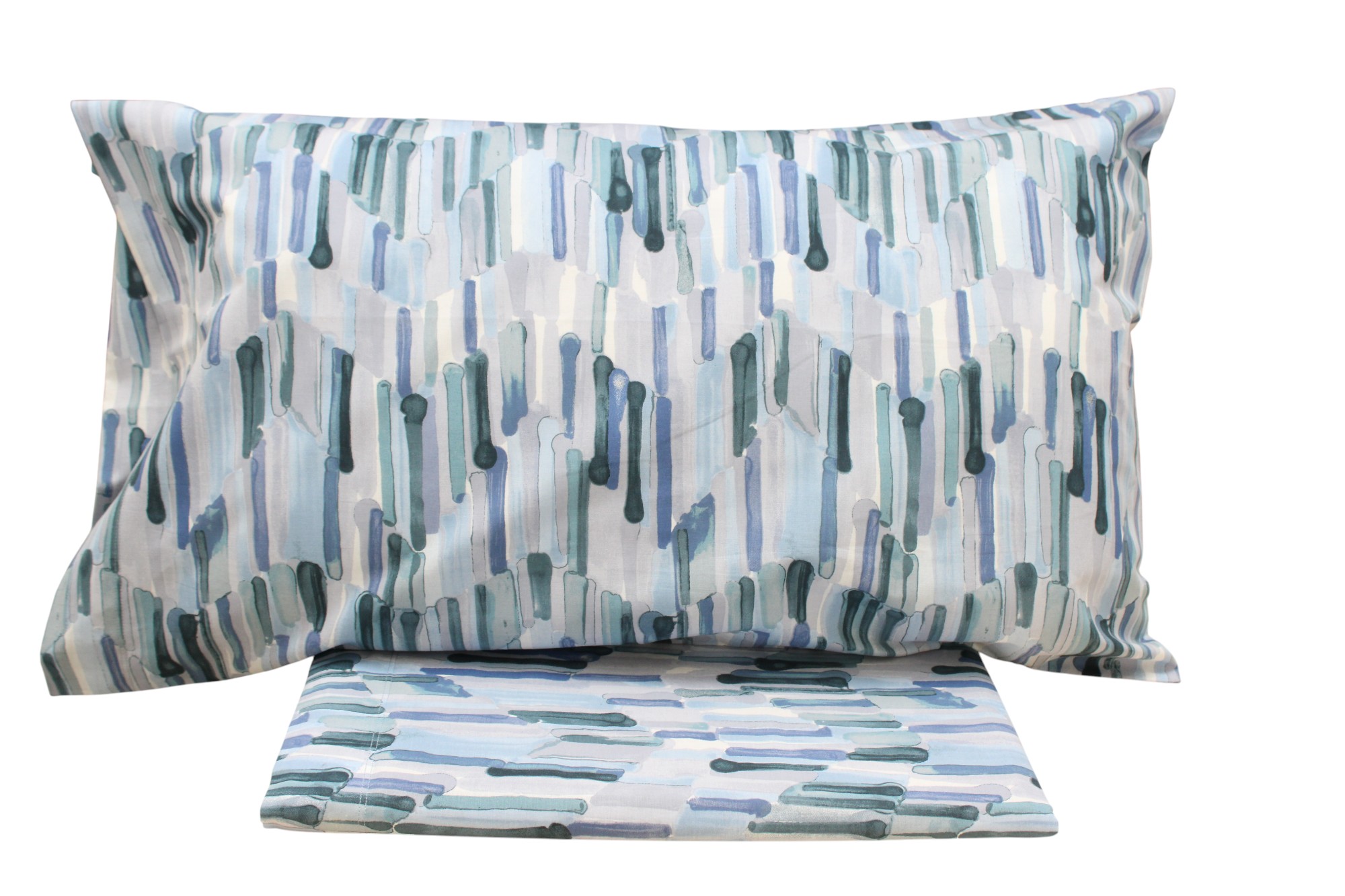 COMPLETO LENZUOLA MATRIMONIALE IN PERCALLE DI COTONE FANTASIA ASTRATTA