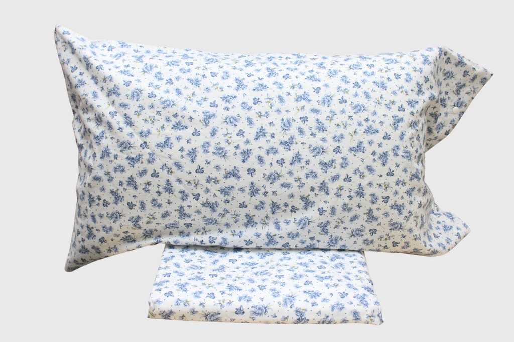 COMPLETO LENZUOLA IN FLANELLA MATRIMONIALE CON FIORELLINI