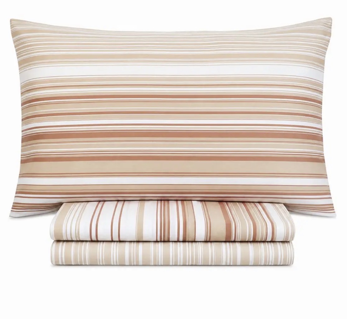 COMPLETO LENZUOLA CALEFFI IN COTONE MATRIMONIALE A RIGHE MAX