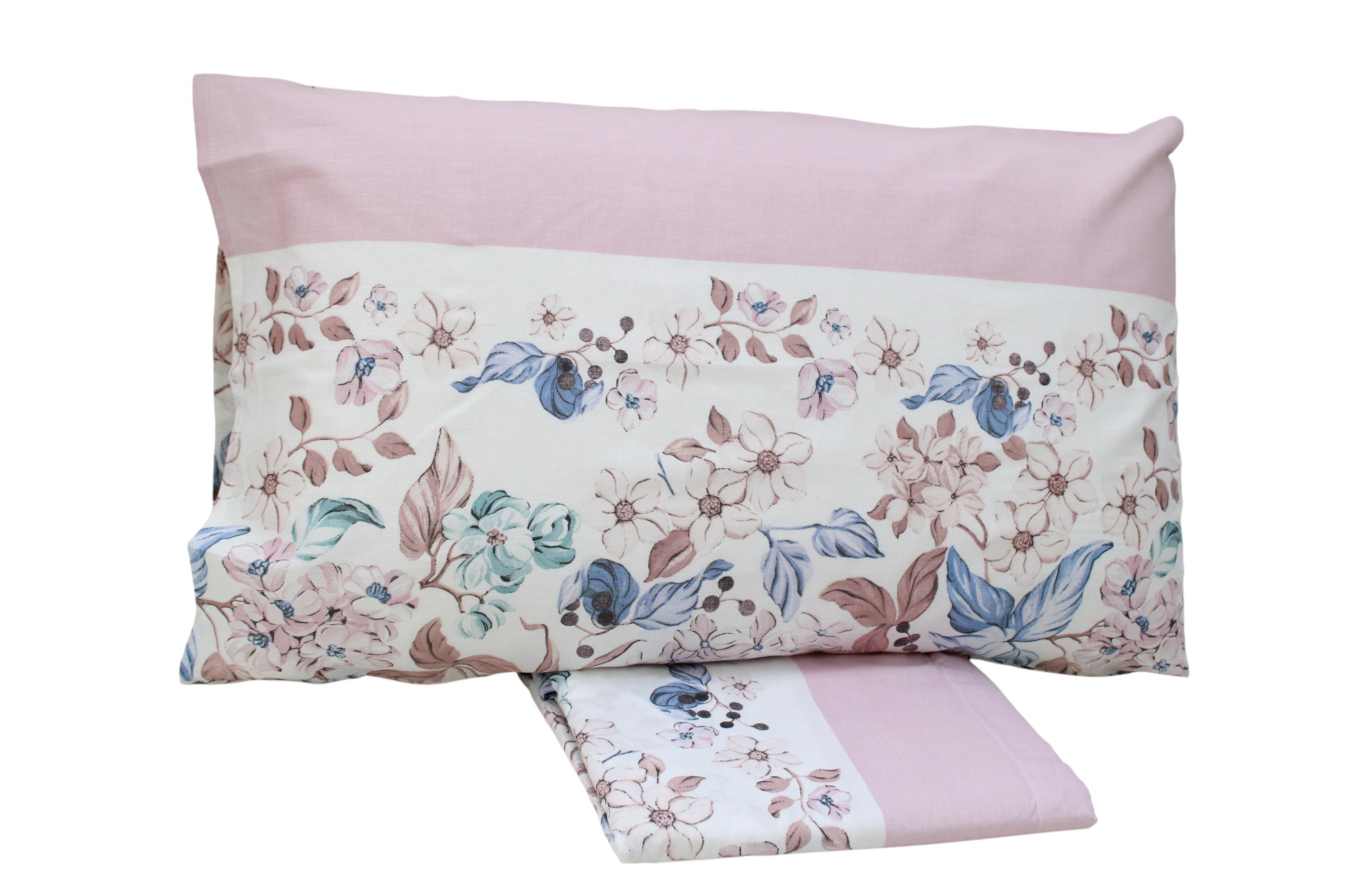 COMPLETO LENZUOLA MATRIMONIALE IN COTONE FLOREALE MILVA