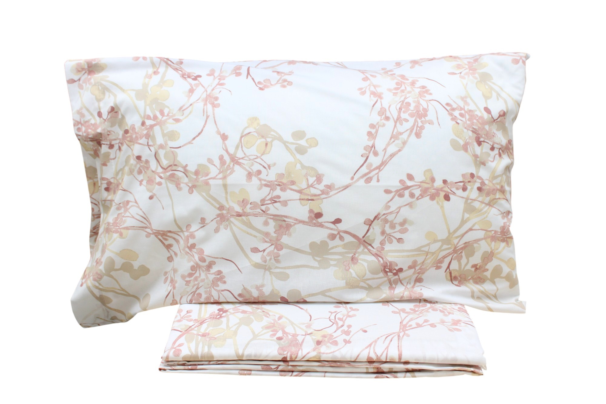 COMPLETO LENZUOLA MATRIMONIALE IN PERCALLE DI COTONE FANTASIA RAMI