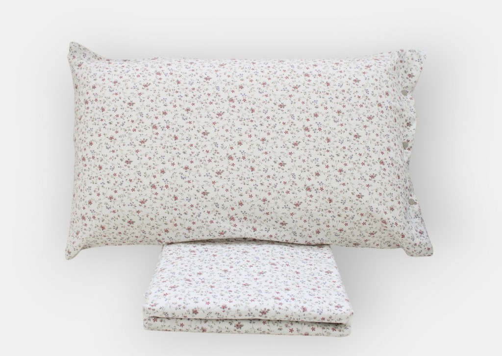 COMPLETO LENZUOLA IN FLANELLA CON FIORELLINI ARMONIA