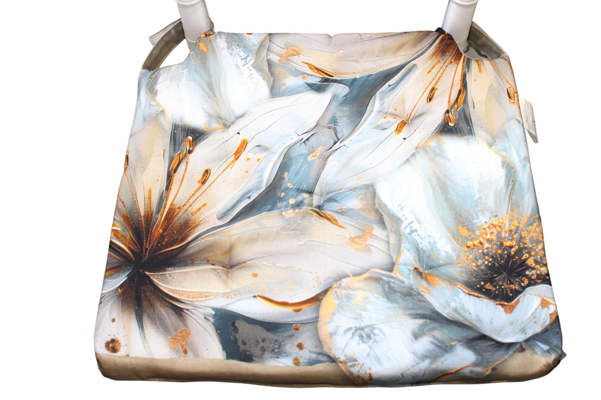 CUSCINO SEDIA CON STRAPPI CON STAMPA DIGITALE FLOREALE