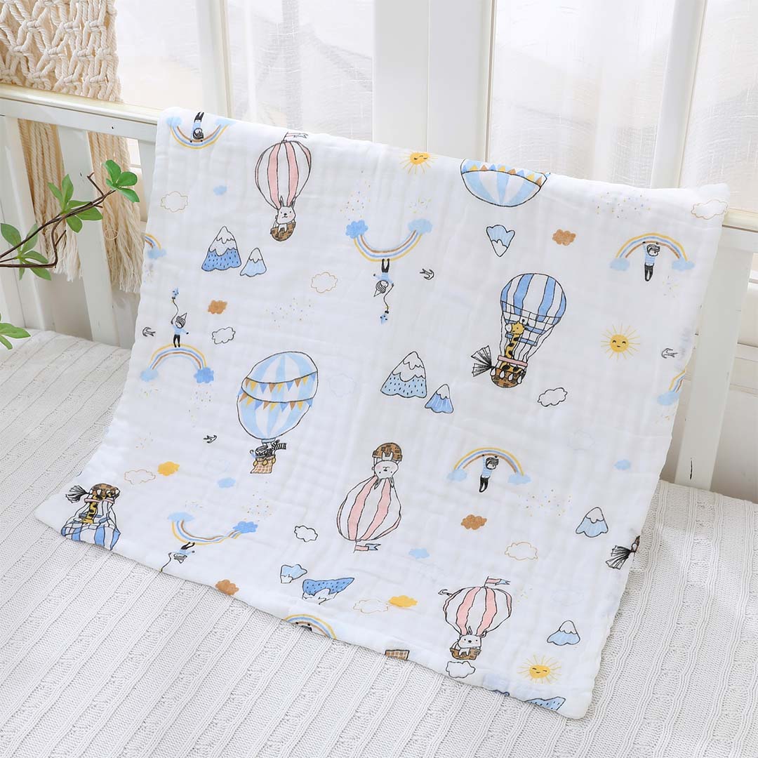 LAVETTA 60X60 IN MORBIDO COTONE CON FANTASIA MONGOLFIERE