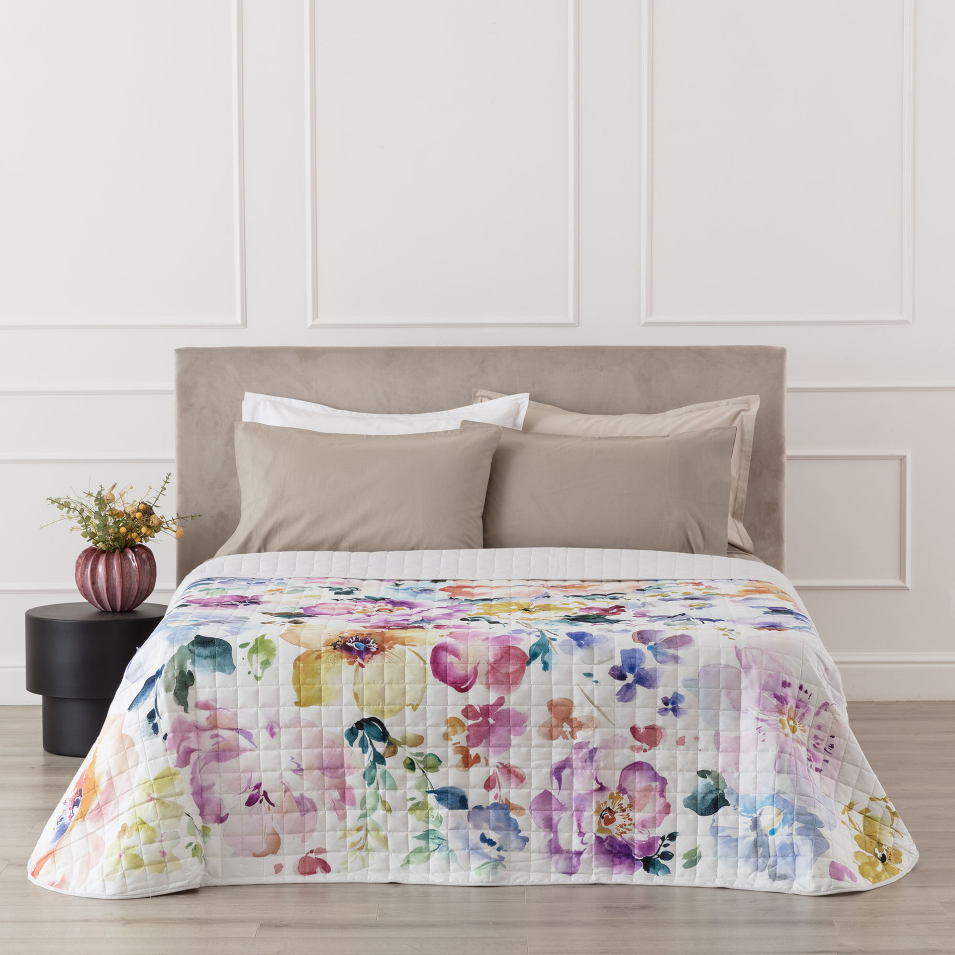 TRAPUNTINO MATRIMONIALE FANTASIA FLOREALE FLORIANA