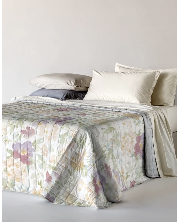 TRAPUNTINO MATRIMONIALE FLOREALE AGATEA