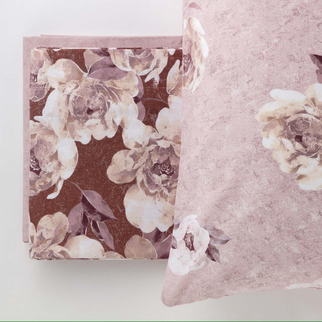 COMPLETO LENZUOLA RIVIERA MATRIMONIALE IN COTONE FLOREALE DANIA