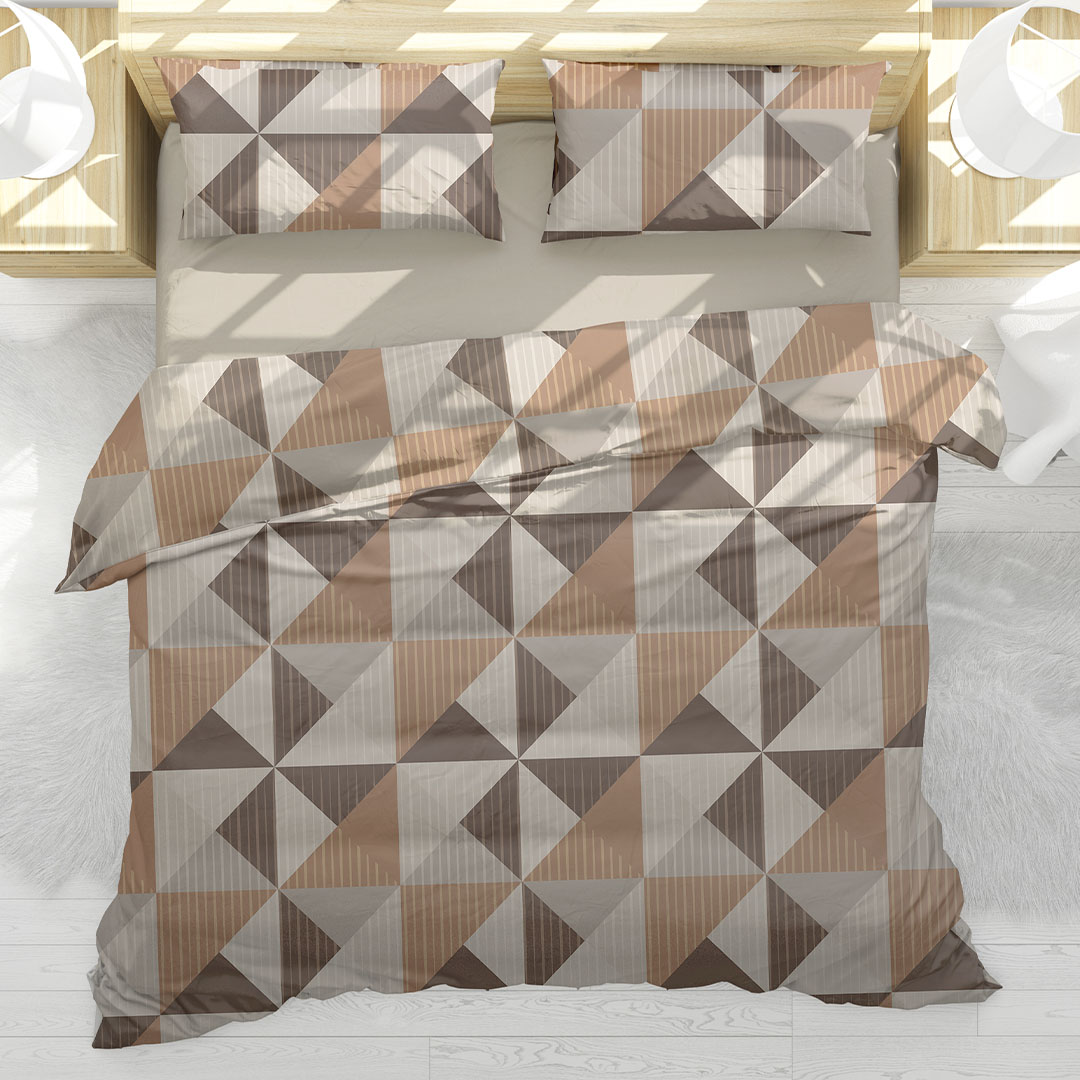 SACCO COPRIPIUMINO IN COTONE FANTASIA GEOMETRICA ASPEN