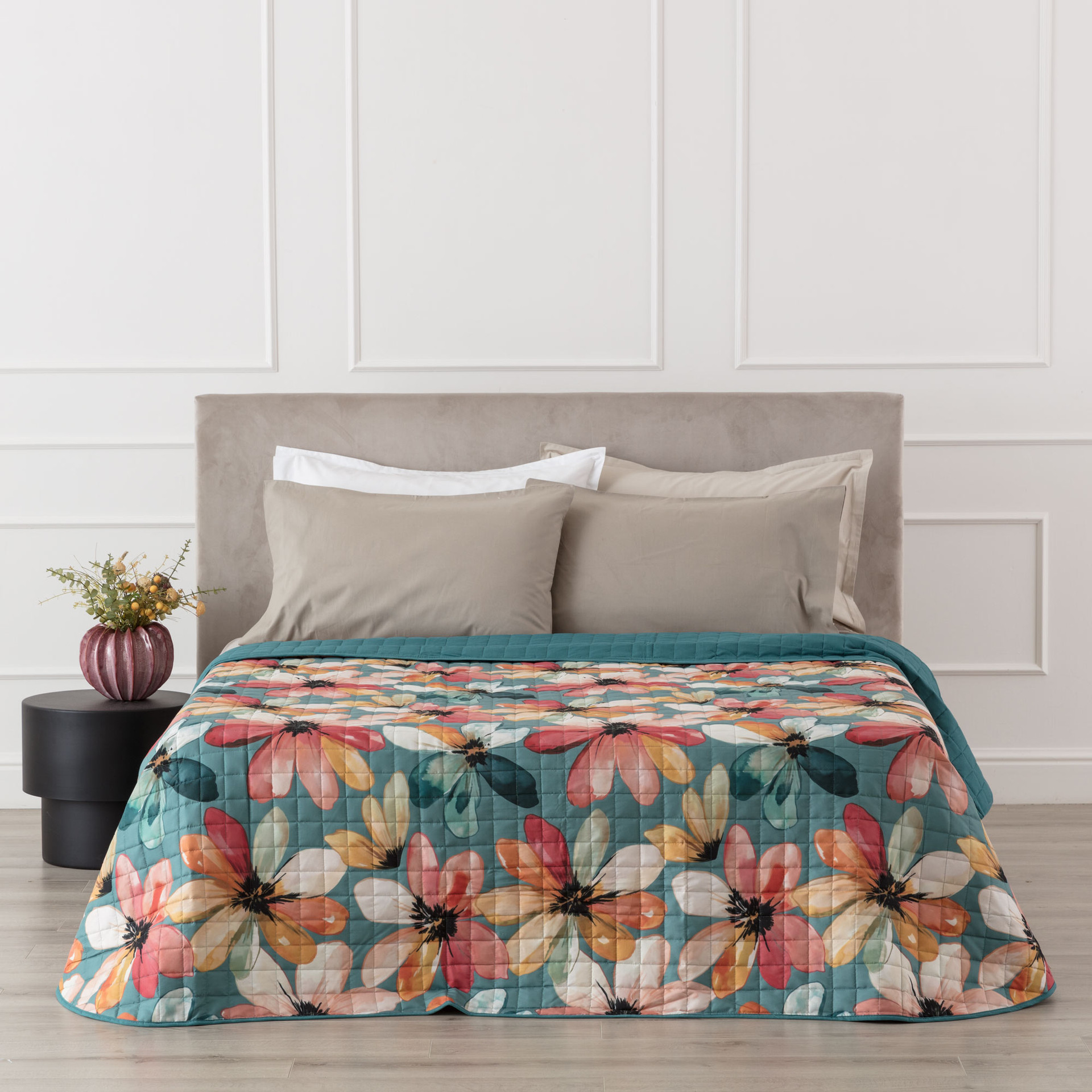 TRAPUNTINO MATRIMONIALE FANTASIA FLOREALE TECLAR