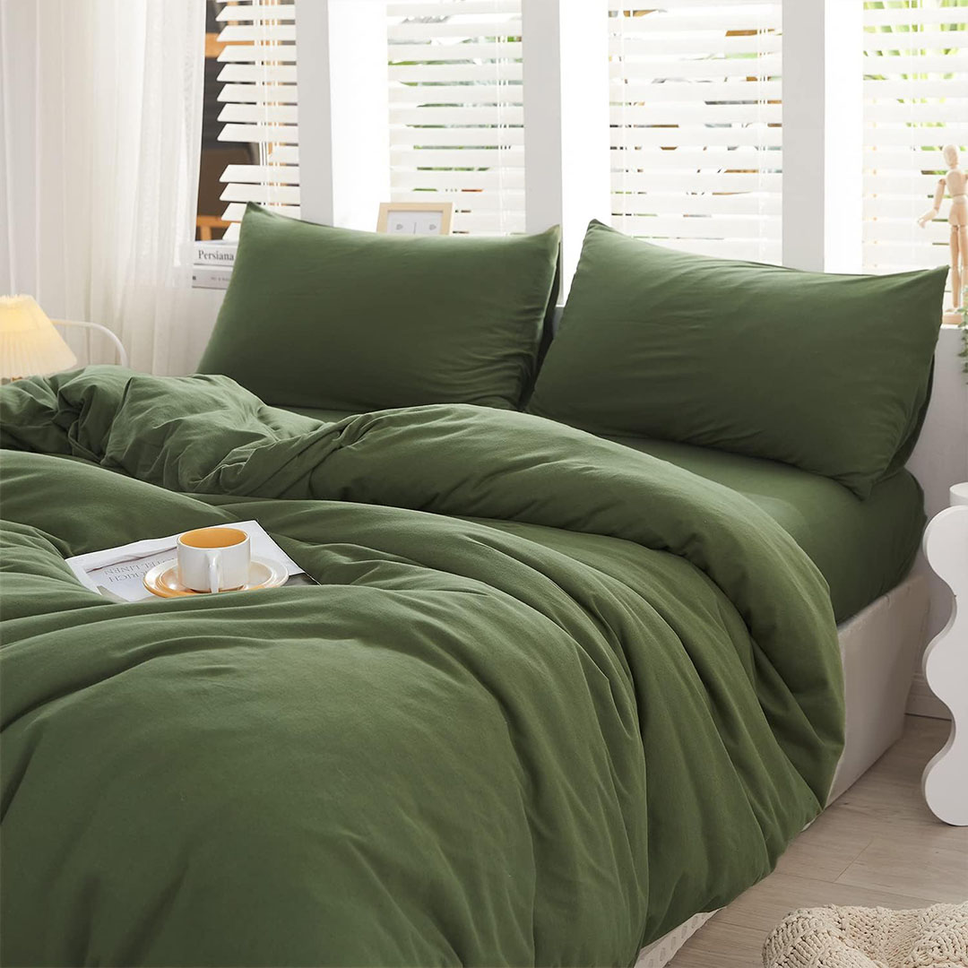 COMPLETO LENZUOLA NO STIRO IN JERSEY DI COTONE TINTA UNITA