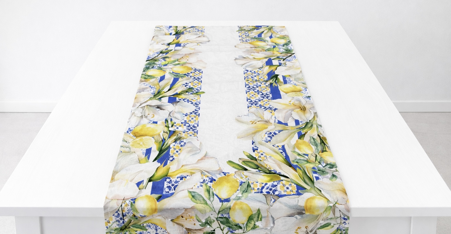 RUNNER 45X140 STAMPA DIGITALE FLOREALE CON LIMONI SLING