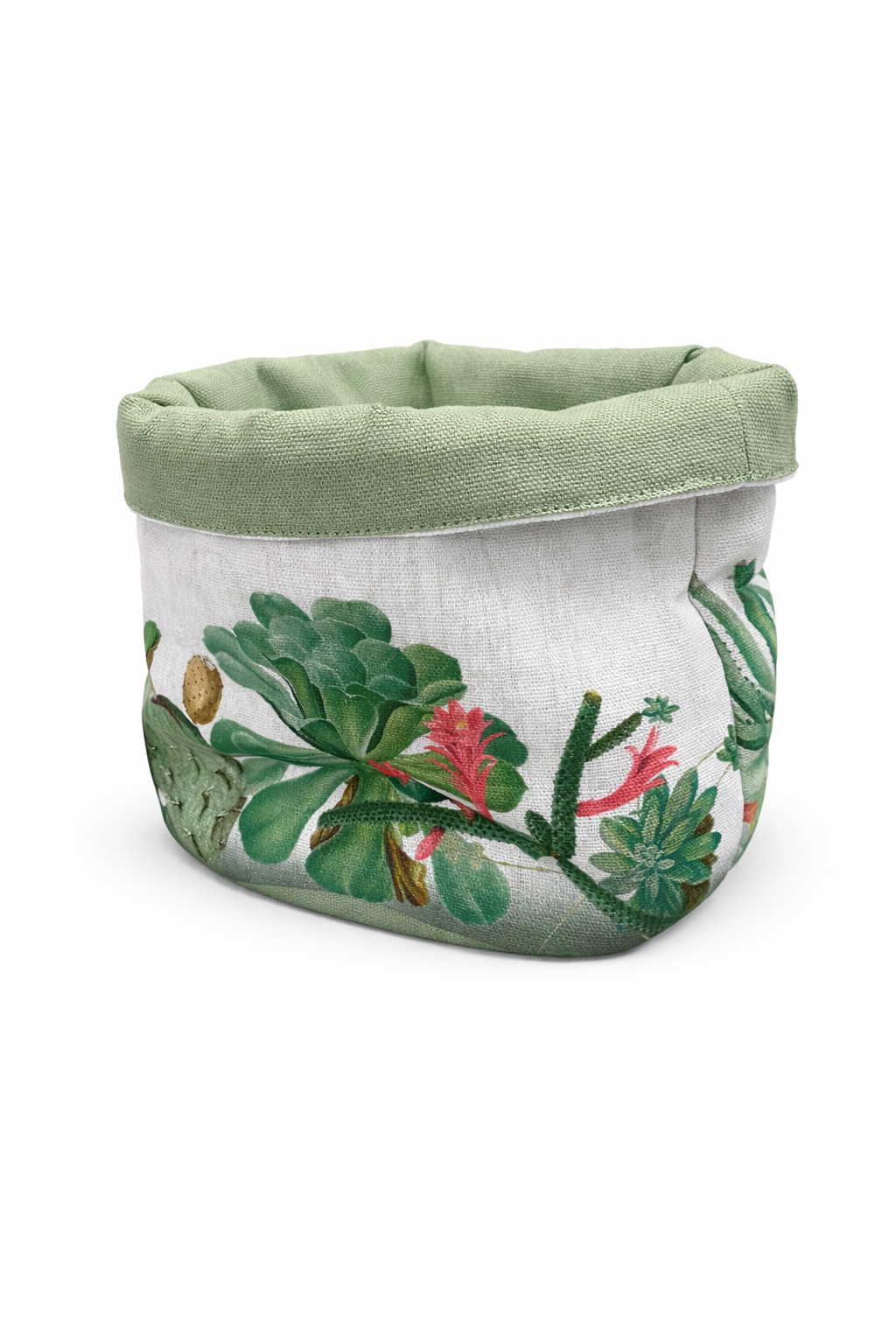 CESTO PORTA PANE IN COTONE FANTASIA CON CACTUS