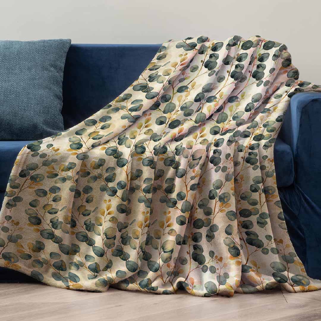 PLAID ODIL CON SHERPA SUPER SOFT MOTIVO FOLIAGE