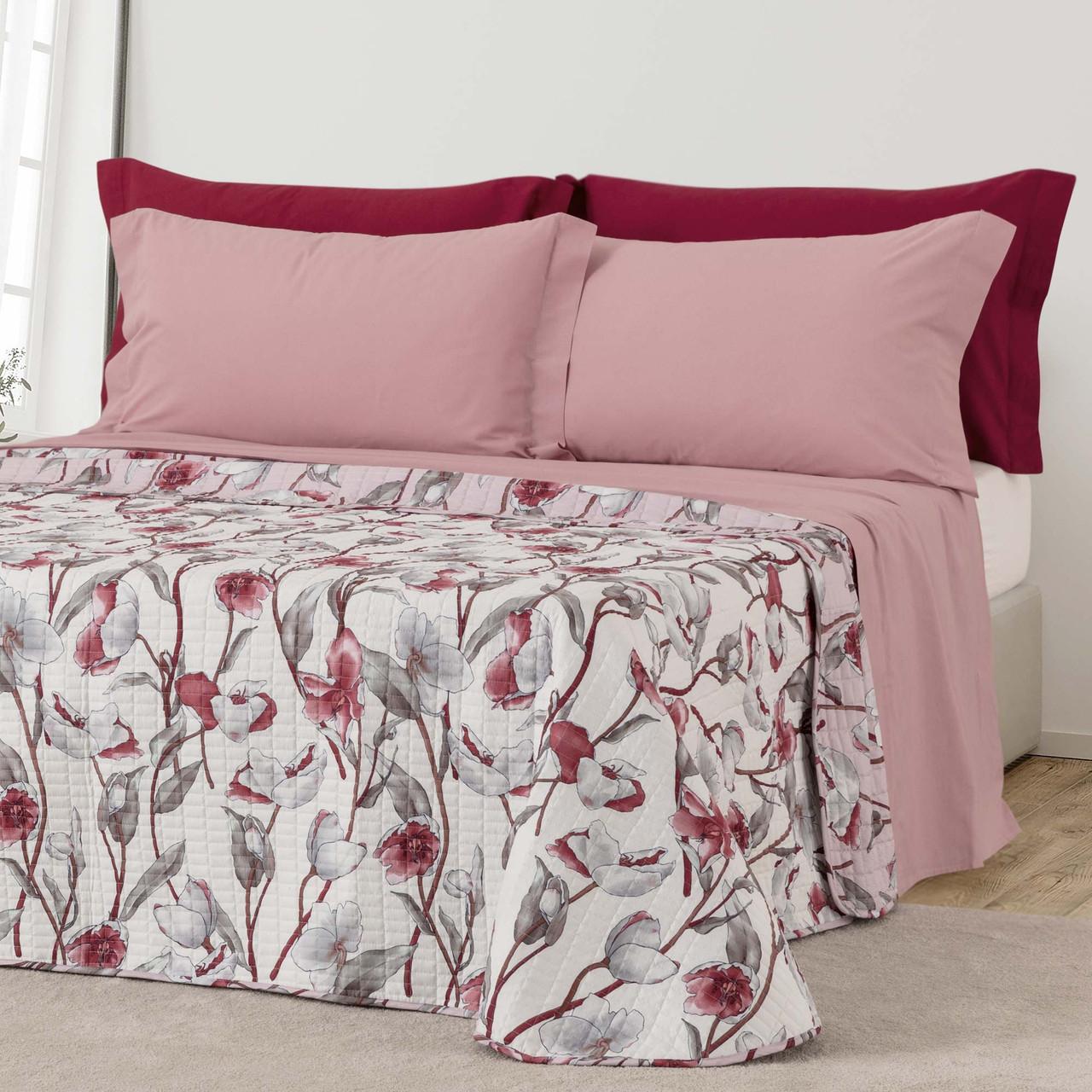 TRAPUNTINO MATRIMONIALE DOUBLE FACE FLOREALE ZULEIA ROSA TRAPUNTINO MATRIMONIALE DOUBLE FACE FLOREALE ZULEIA ROSA