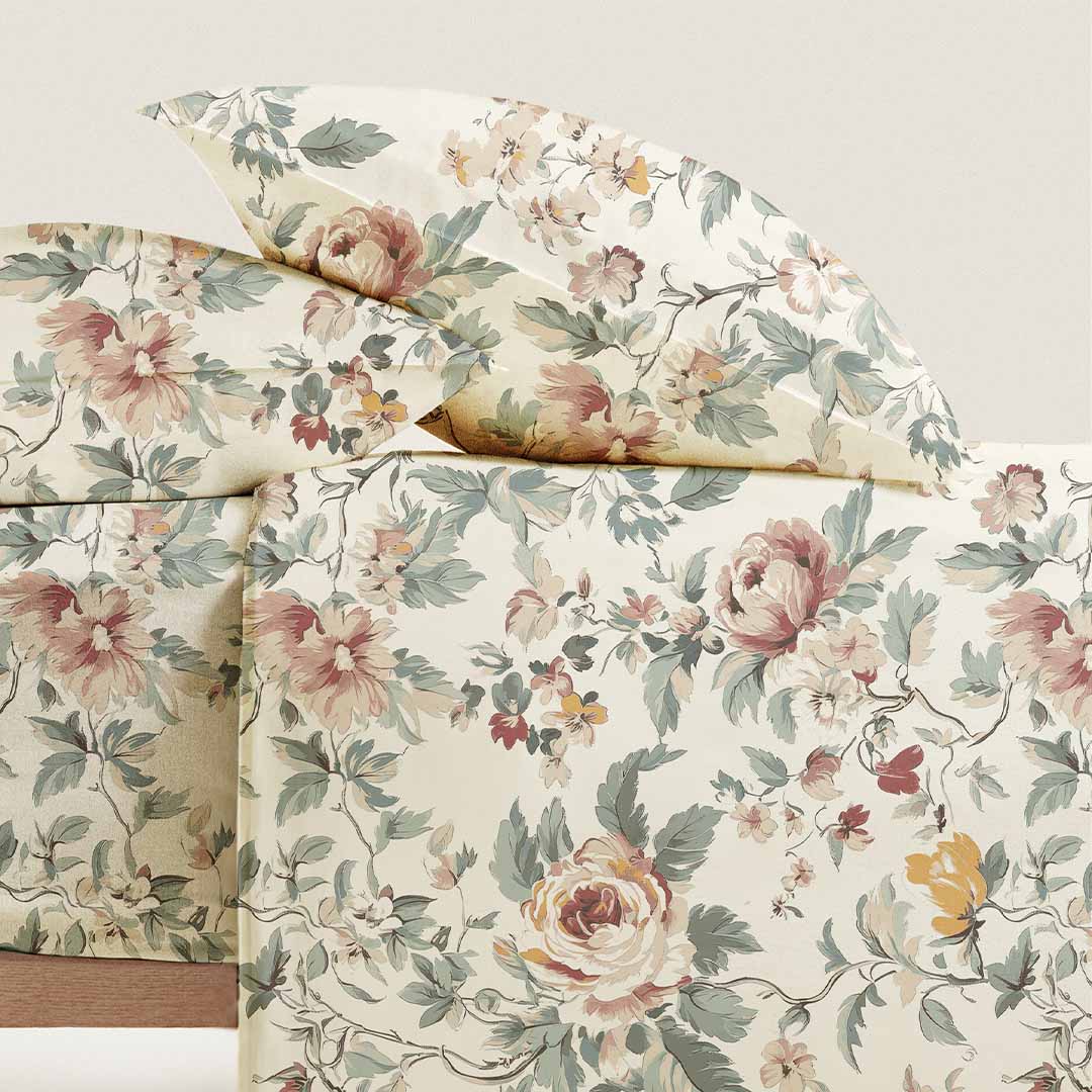 COMPLETO LENZUOLA MATRIMONIALE IN COTONE FLOREALE RORY