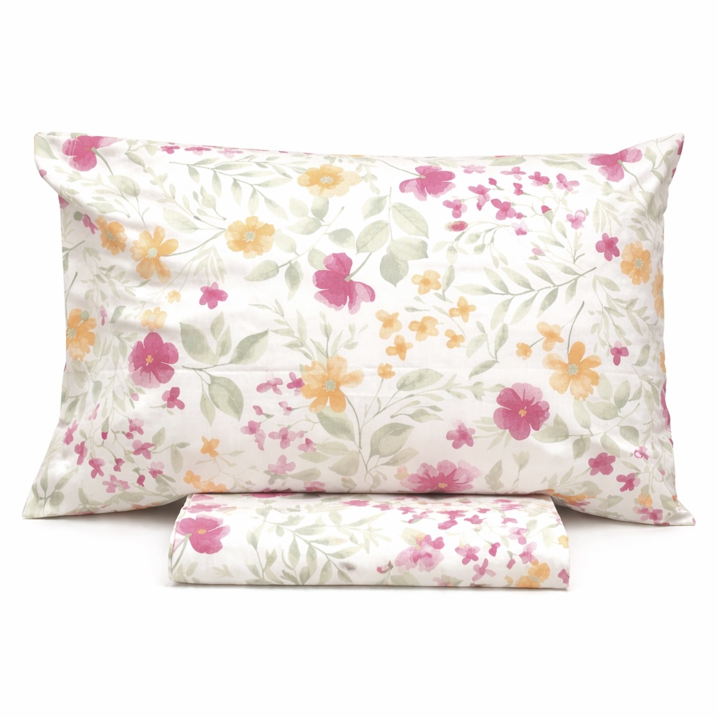 COMPLETO LENZUOLA MATRIMONIALE IN COTONE FLOREALE