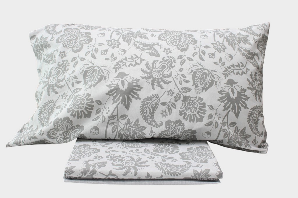 COMPLETO LENZUOLA MATRIMONIALE IN COTONE EDEN GRIGIO COMPLETO LENZUOLA MATRIMONIALE IN COTONE EDEN GRIGIO