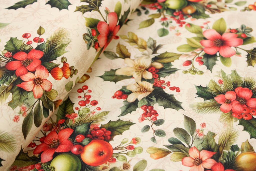 TESSUTO H320 IN COTONE FANTASIA NATALIZIA CON STELLE 