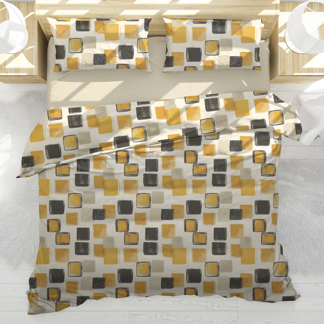 SACCO COPRIPIUMINO IN COTONE FANTASIA GEOMETRICA