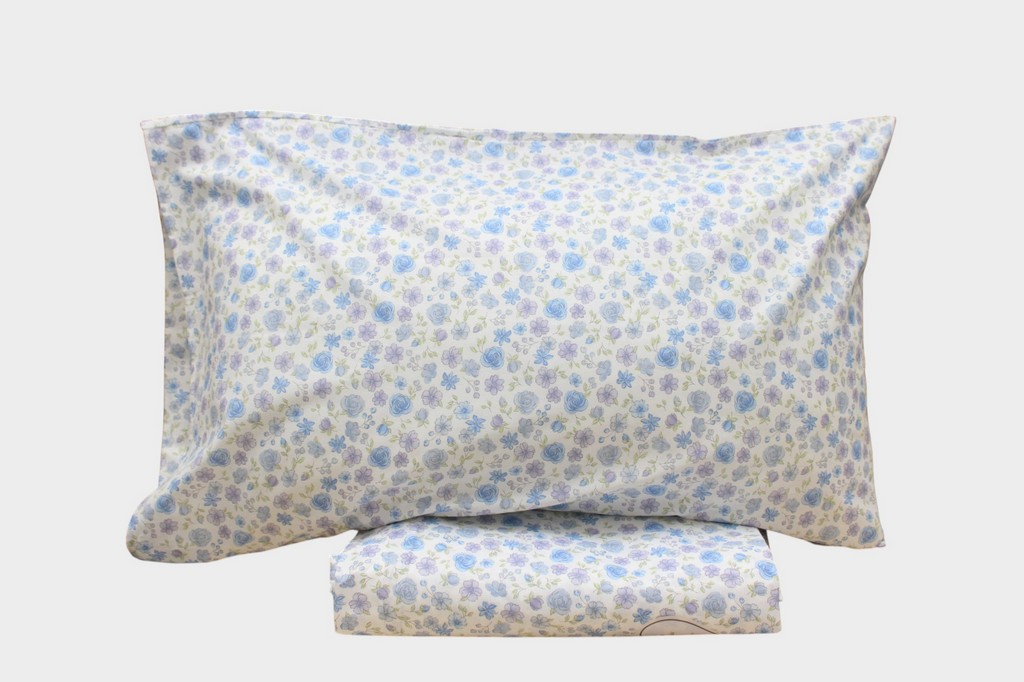 COMPLETO LENZUOLA MATRIMONIALE IN COTONE ALTA QUALITA' FANTASIA ROSELLINE