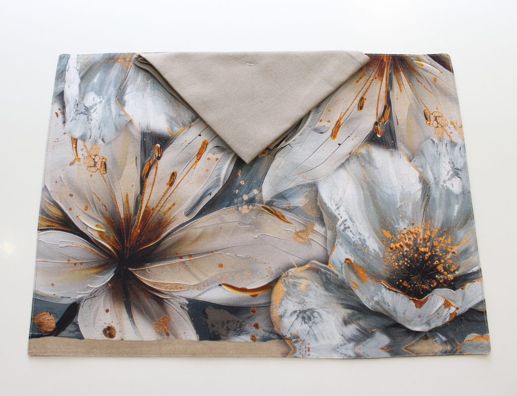 TOVAGLIETTA AMERICANA CON TOVAGLIOLO CON STAMPA DIGITALE FLOREALE KELITH