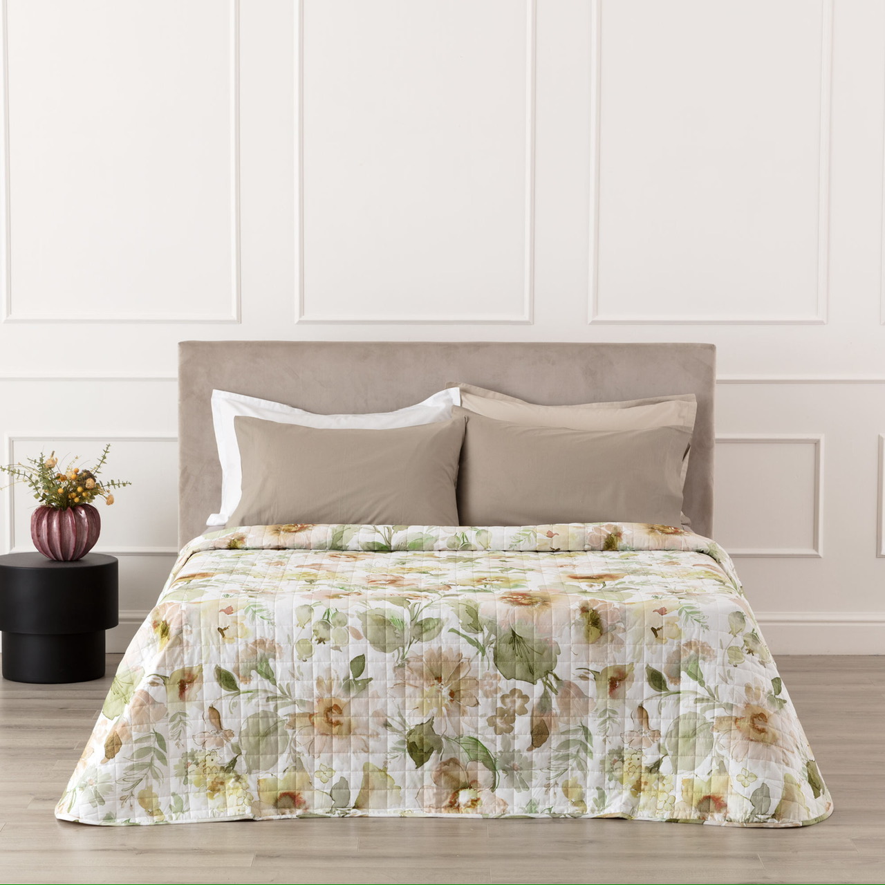 TRAPUNTINO MATRIMONIALE IN PERCALLE FANTASIA FLOREALE MELIKA